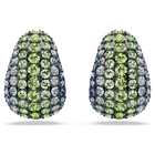 swarovski sublima drop earrings round cut multicolored ruthenium plated