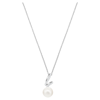 swarovski gabriella pendant  white  rhodium plated