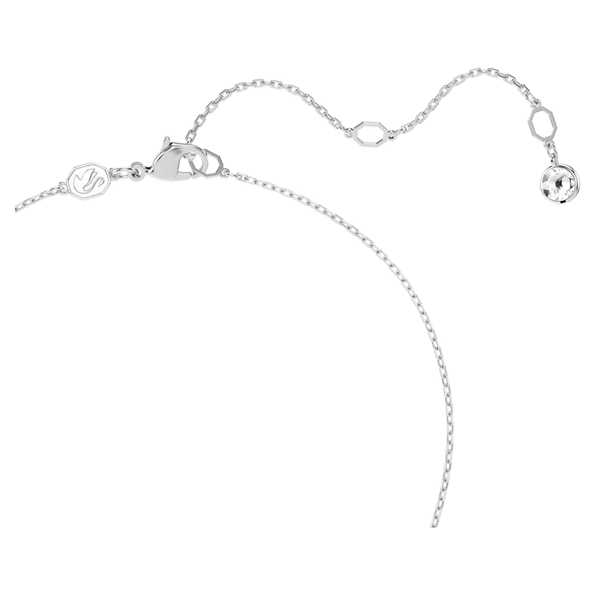 swarovski dextera pendant  round cut  sphere and cube  white  rhodium plated