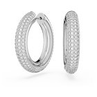 swarovski dextera hoop earrings medium white rhodium plated