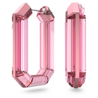 Lucent hoop earrings, Pink, Rhodium plated