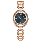 Stella Watch, Metal Bracelet, Dark Gray, Rose Gold Tone