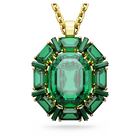 Millenia pendant, Mixed cuts, Green, Gold-tone plated