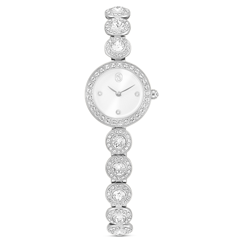 swarovski una angelic watch  crystal bracelet  silver tone  stainless steel