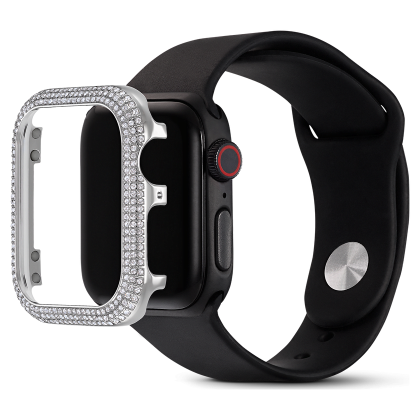 swarovski sparkling case  for apple watch  series 4   5  40 mm  silver tone