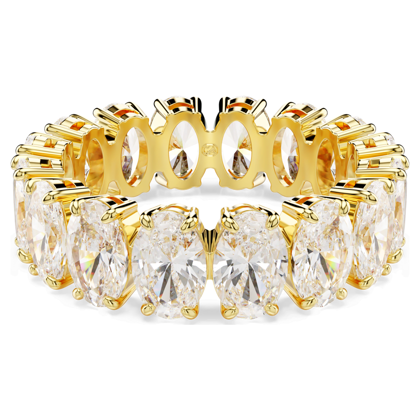 swarovski matrix ring  oval cut  white  gold tone plated