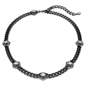 swarovski numina necklace  round cut  white  ruthenium plated