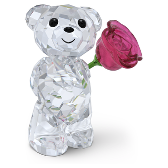 swarovski kris bear a rose with love