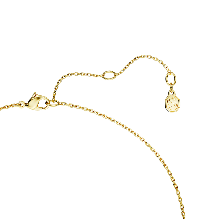 swarovski classica pendant  round cut  interlocking  white  sterling silver  18k gold finish