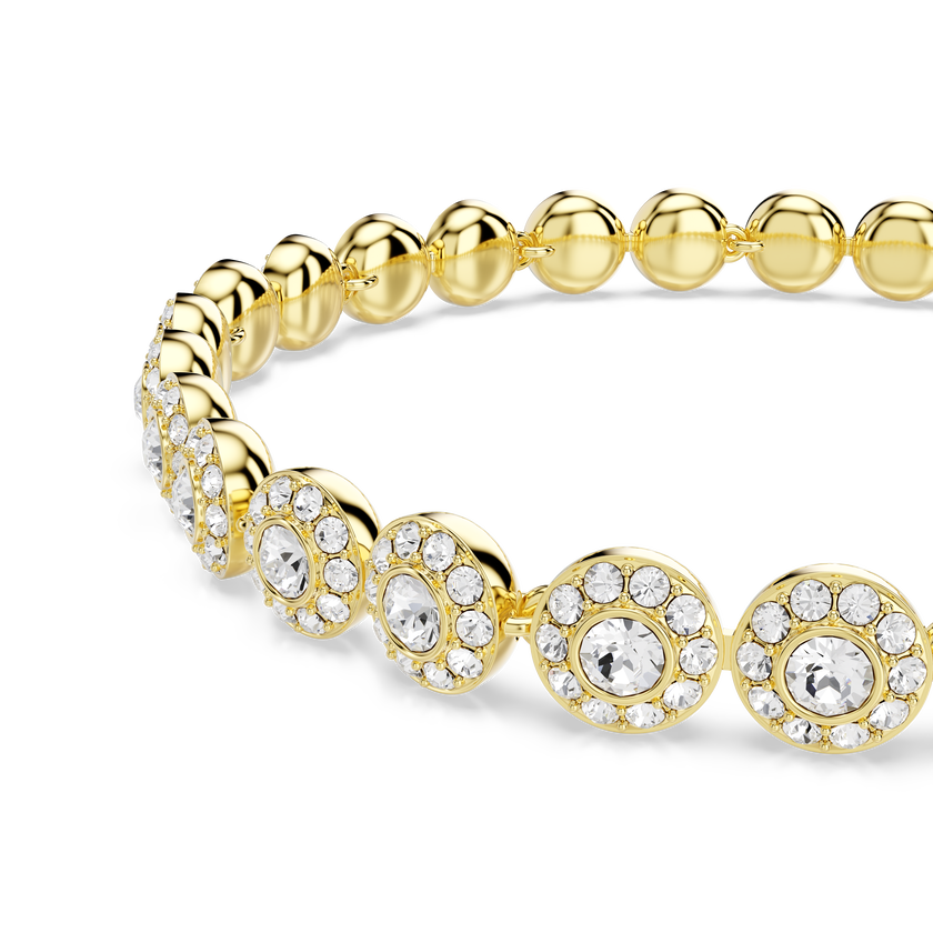 swarovski una angelic bracelet  round cut  white  gold tone plated