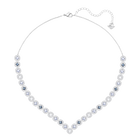 Angelic Square Necklace, Large, Multi-Colored, Rhodium Plated