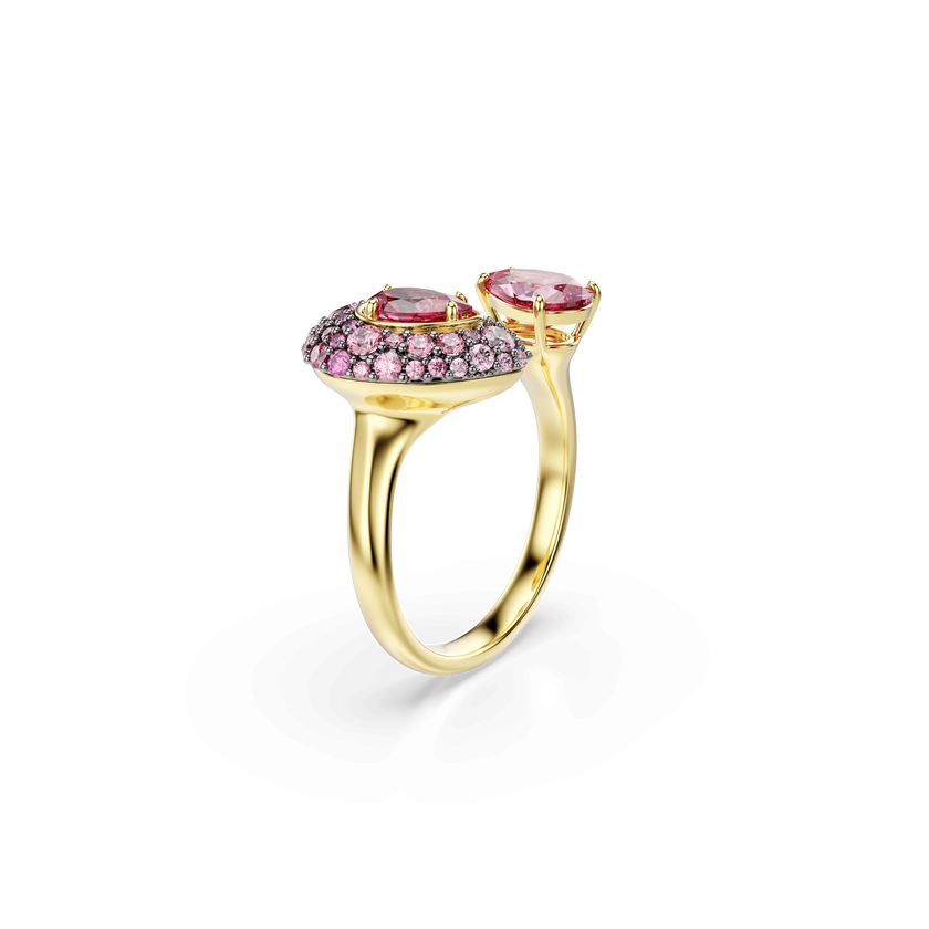swarovski sublima cocktail ring  pear cut  red  18k gold finish