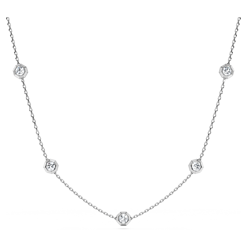 swarovski octagon necklace  lab grown diamonds 0 7 ct tw  round shape  sterling silver