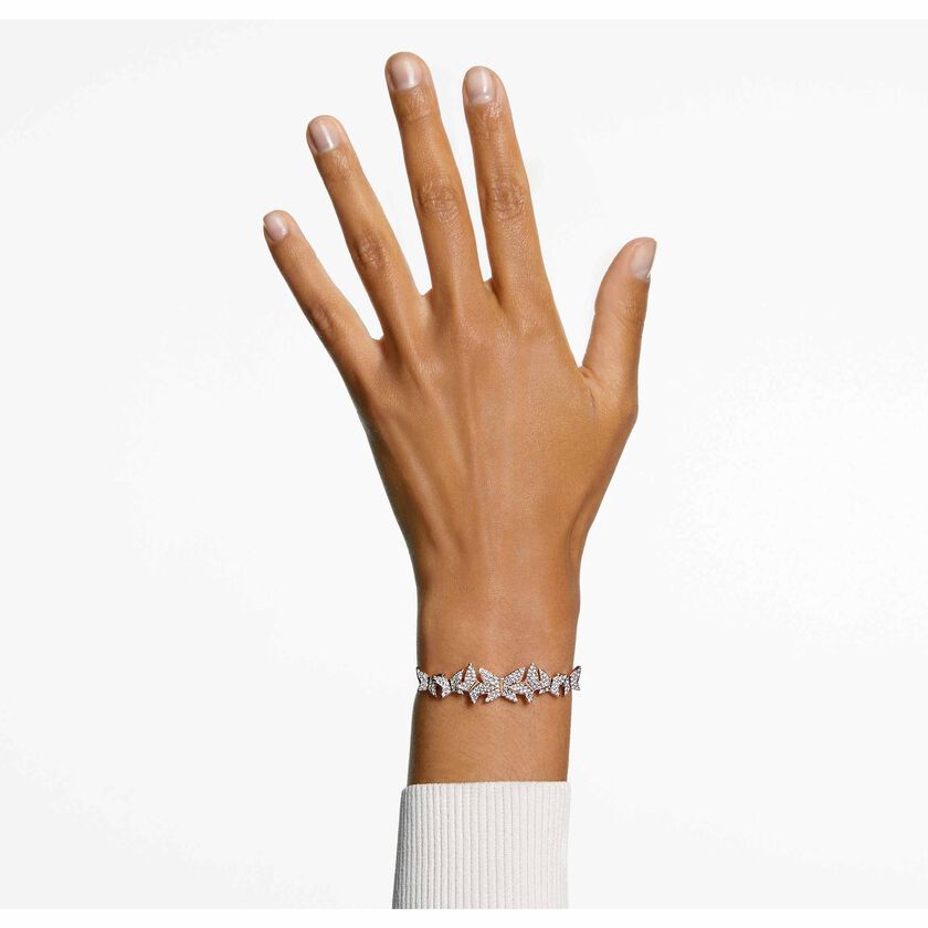 swarovski idyllia lilia bracelet  butterfly  white  18k rose gold finish