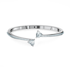 Attract Soul Heart Bangle, White, Rhodium plated