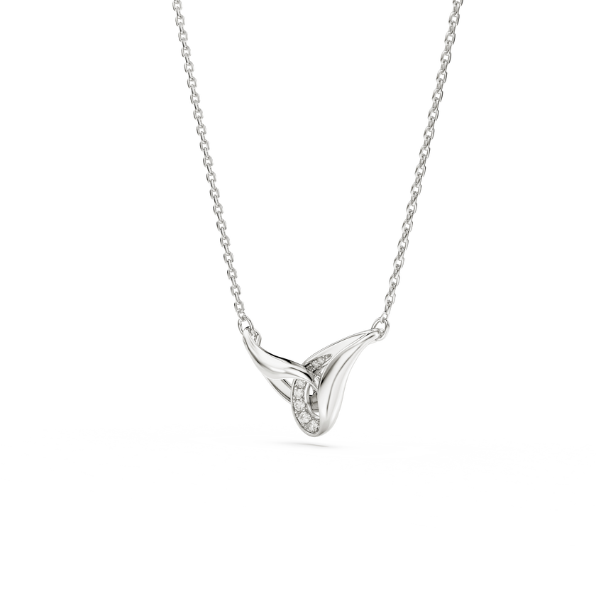 swarovski classica pendant  round cut  interlocking  white  sterling silver