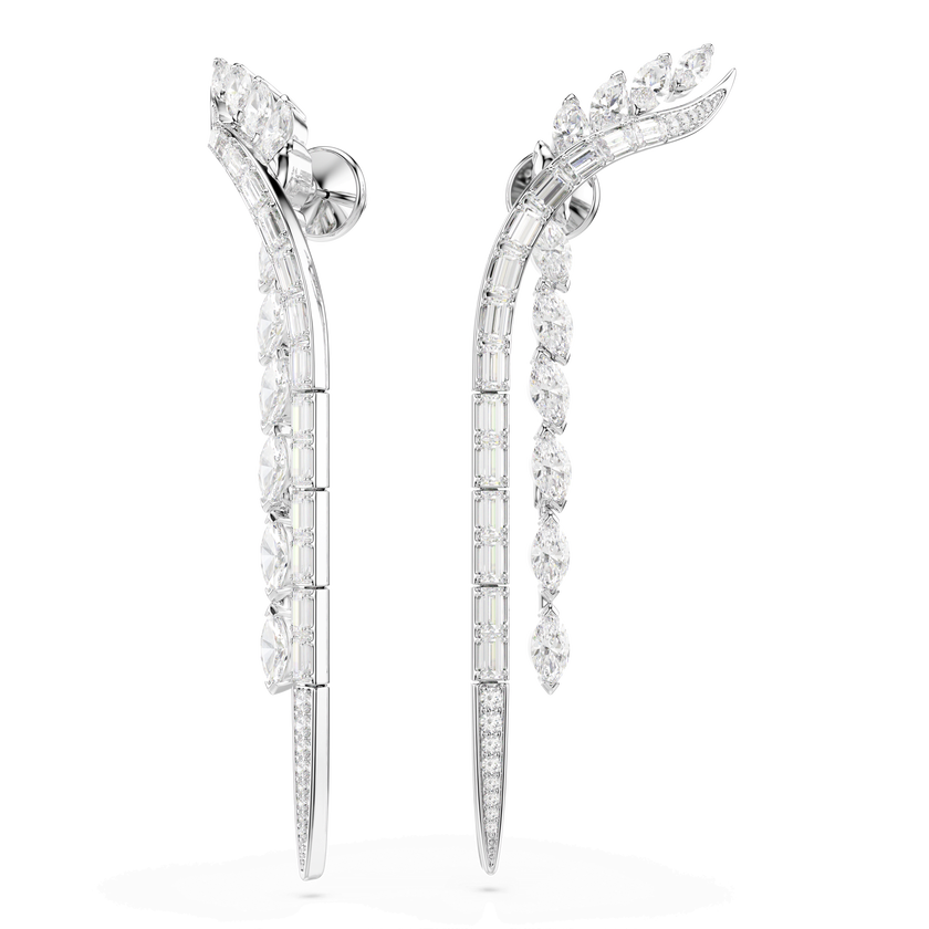 swarovski mesmera earrings  mixed cuts  white  rhodium plated