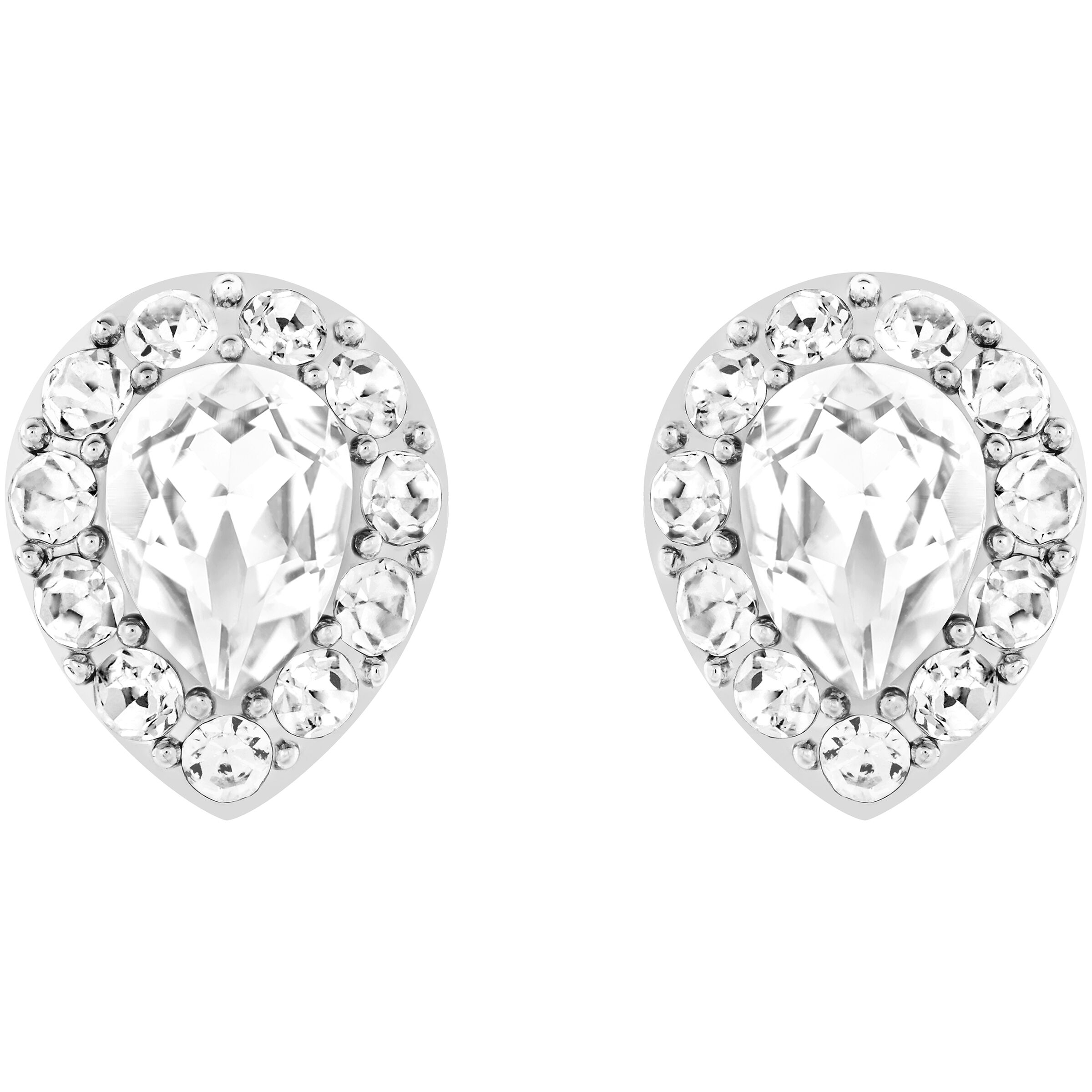 swarovski latisha earring jackets  pear cut  white  rhodium plated
