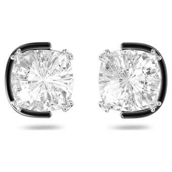 Harmonia earrings, Cushion cut crystals, White, Mixed metal finish swarovski harmonia earrings cushion cut crystals white mixed metal finish