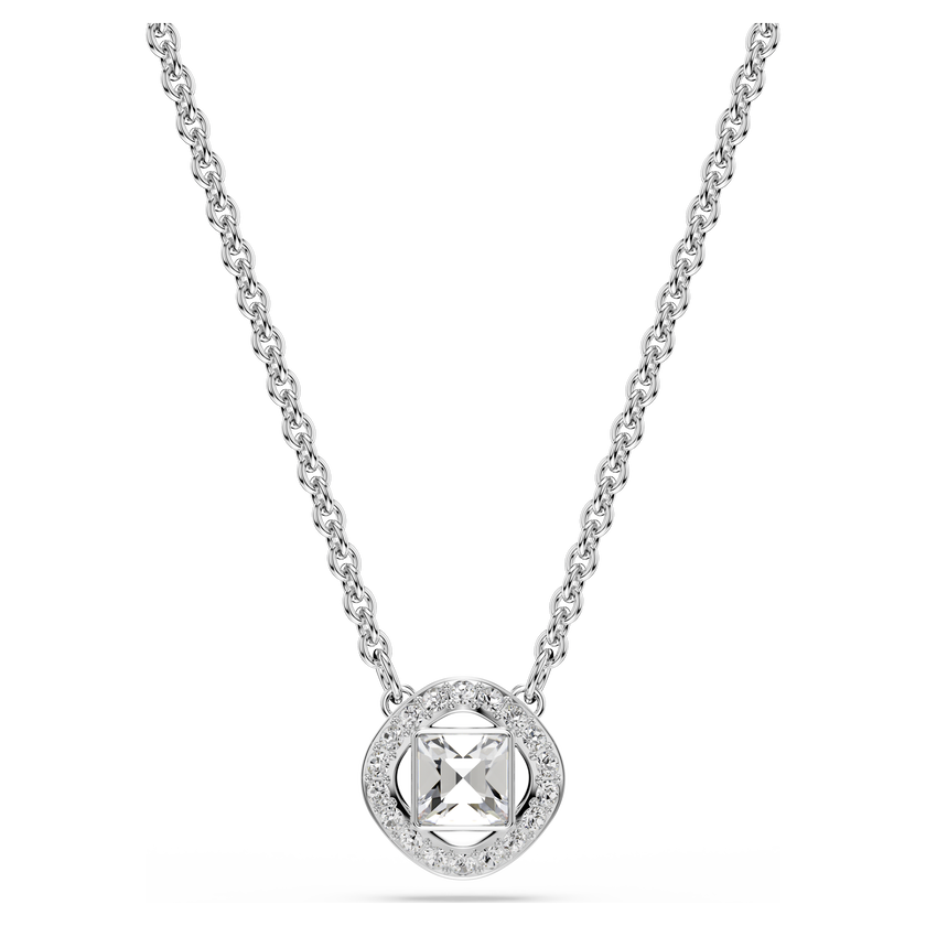swarovski una angelic set  round cut  white  rhodium plated