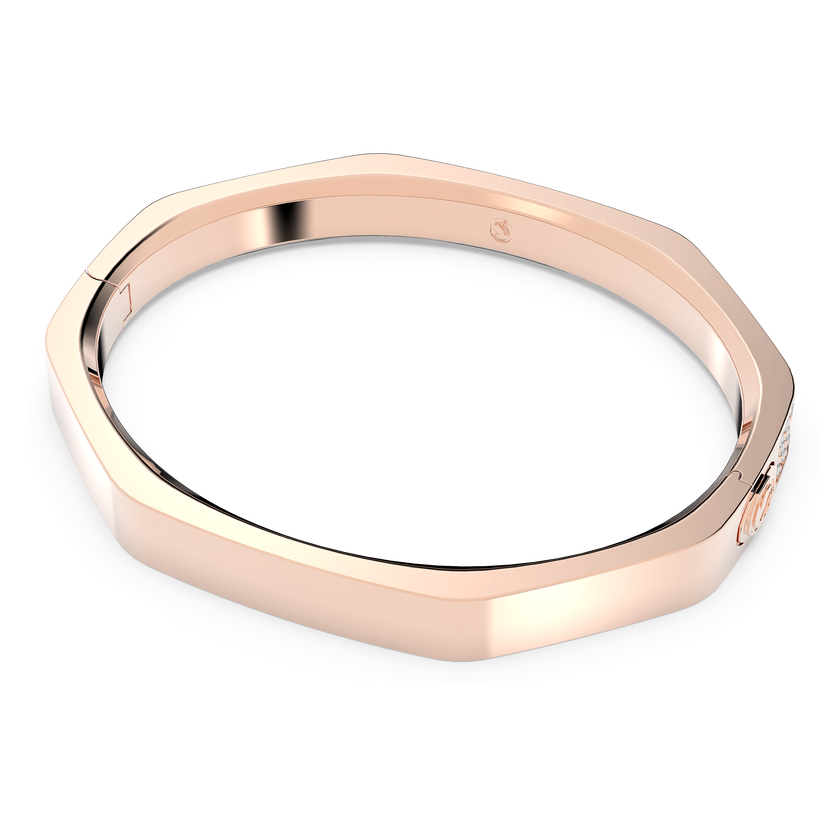 swarovski dextera bangle  octagon shape  white  rose gold tone plated