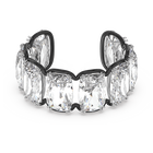 Harmonia cuff, Oversized floating crystals, White, Mixed metal finish