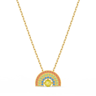 Swarovski Sparkling Dance Rainbow Necklace, Light multi-colored, Gold-tone plated