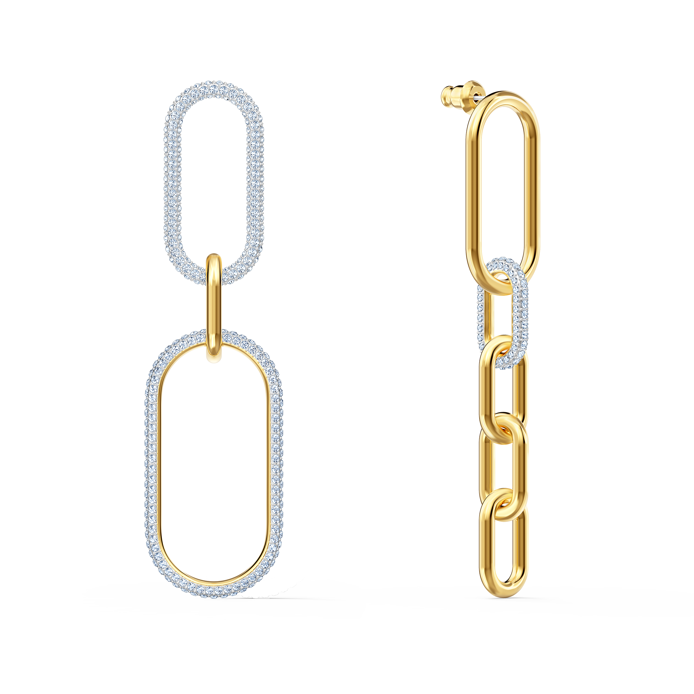 Buy Swarovski Time Pierced Earrings, White, Mixed metal finish in Dubai