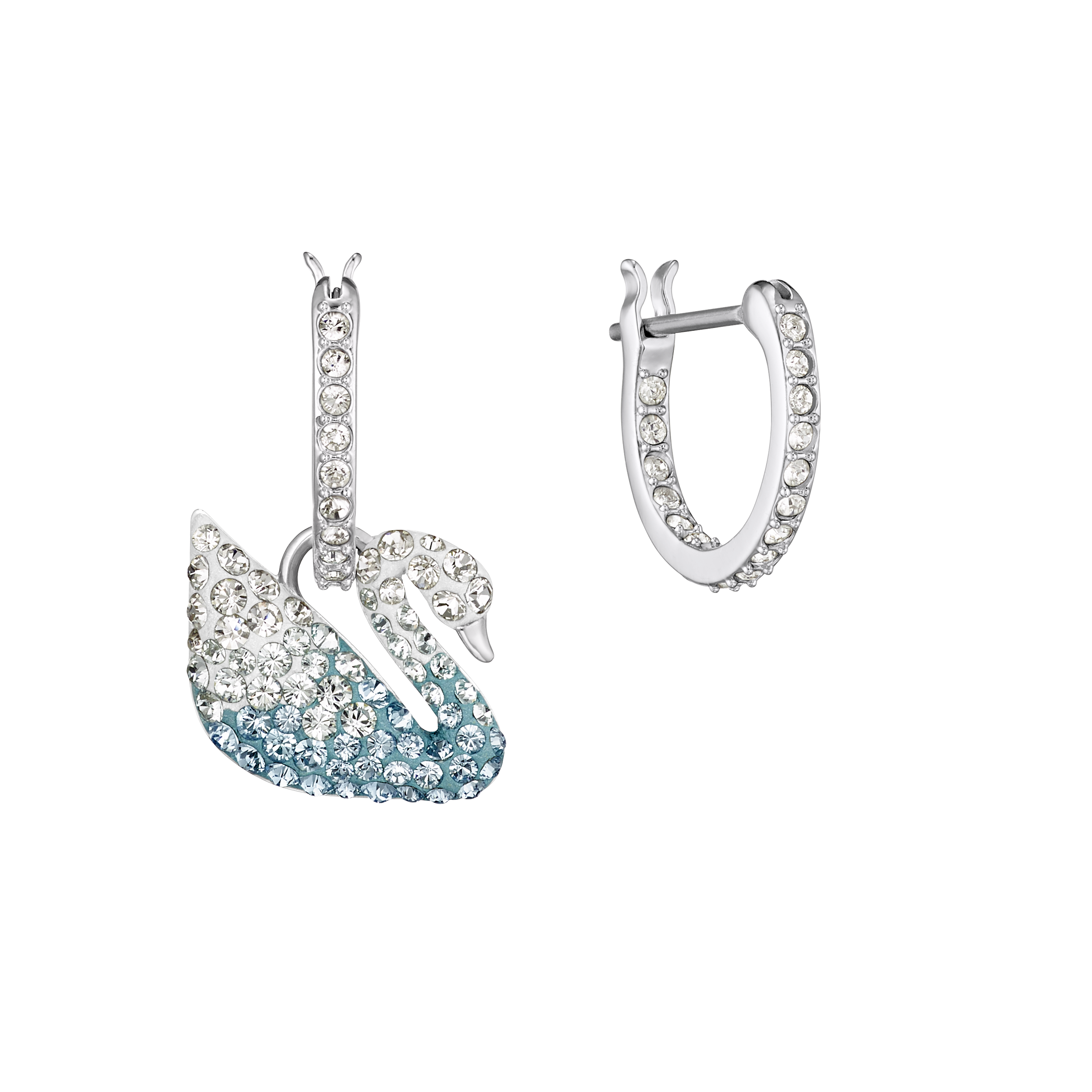 Buy Swarovski Iconic Swan Pierced Earrings, Multicolored, Rhodium