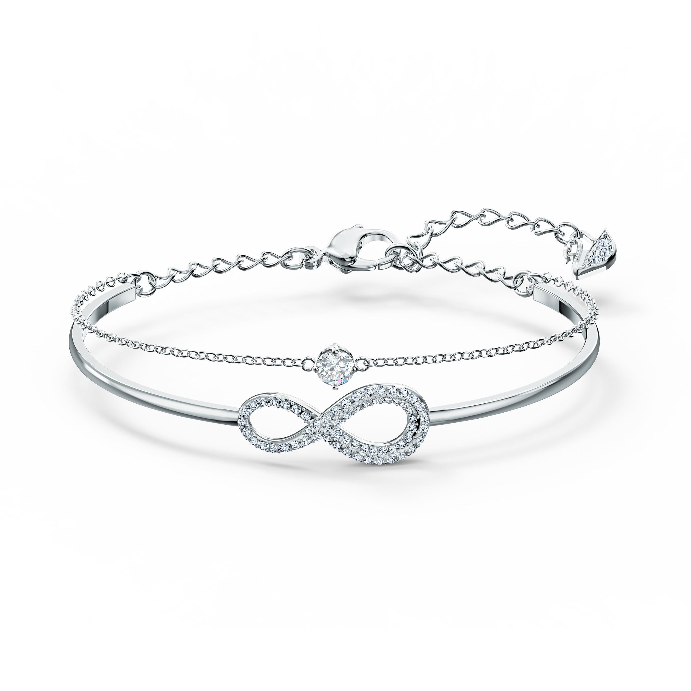 Buy Swarovski Swarovski Infinity Bangle, White, Rhodium plated in Dubai