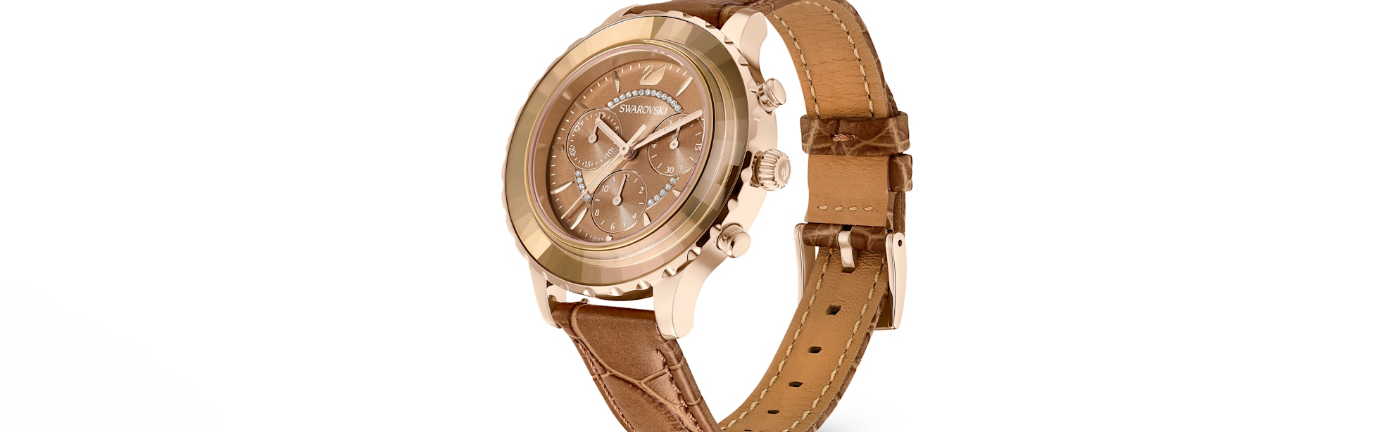 swarovski leather strap watches