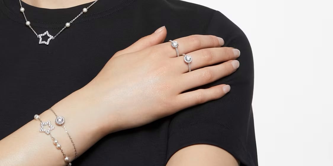 swarovski halo rings